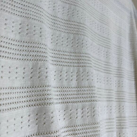 Madewell #AN461 Women Size Small Pointelle Knit Short Sleeve Crop Top Beige Cap - Picture 9 of 10